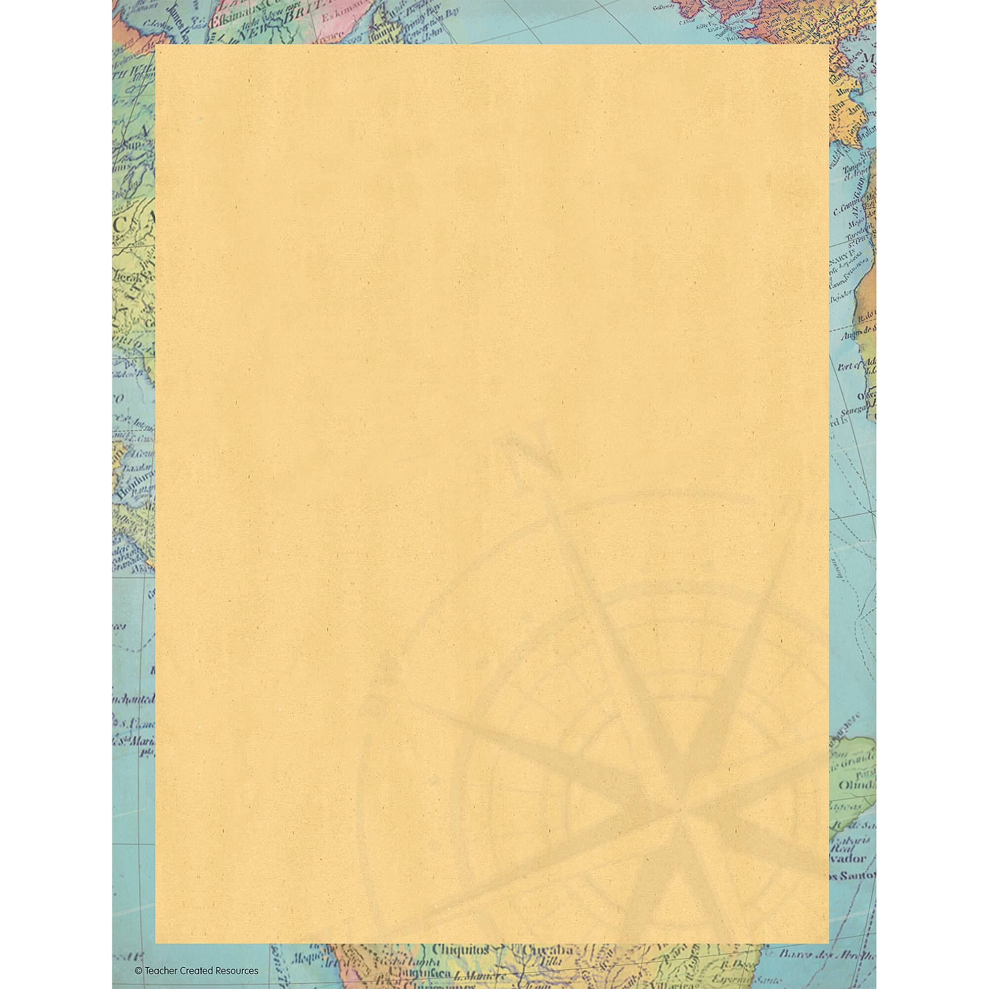 Teacher Created Resources Travel the Map 8.5" x 11" Computer Paper, 6 Packs of 50